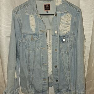 Distressed Light Blue Jean Jacket - Unbranded